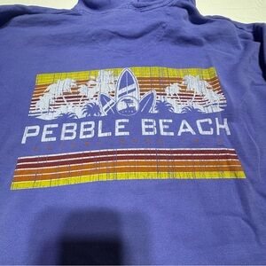 Pebble Beach Distressed Purple Hoodie Pullover Comfort Wash size Med